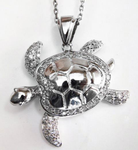Sea Turtle Pendant Creation Dia:1.45Ct 18k W/G (1 of 4)