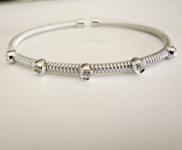 Creation Diamond Bangle 18k W/g Overlay (1 of 3)