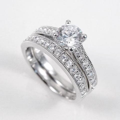 Creation Diamond Ring 1.88 Carat 14k W/g Overlay (1 of 4)