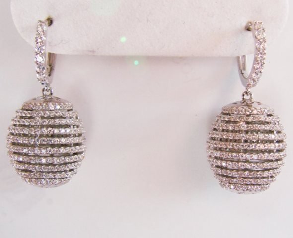 Creation Diamond Dangle Earring 2.45Ct18k W/gOver (1 of 4)