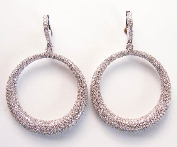 Creation Diamond Dangle Earring 8.25Ct 18k W/g Overlay (1 of 4)