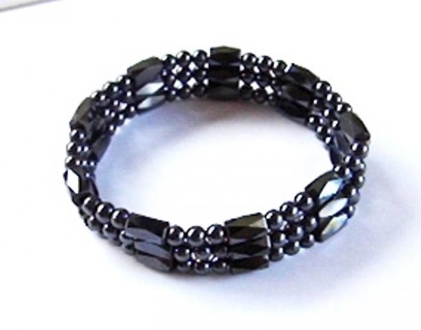 Hematite Powerful Magnetic Bracelet For Arthritis Pain: Genuine Wide Hematite bead magnetic 3 Bracelet,Size:7 to 8 adjustable, Elastic, Stretch Bracelet Fits Men and for Women stretch bracelet Magnets are believed to give you healthy blood circulation and