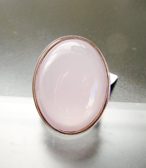 Natural Pink Quartz Ring 35.00Ct 18k W/g Overlay (1 of 3)