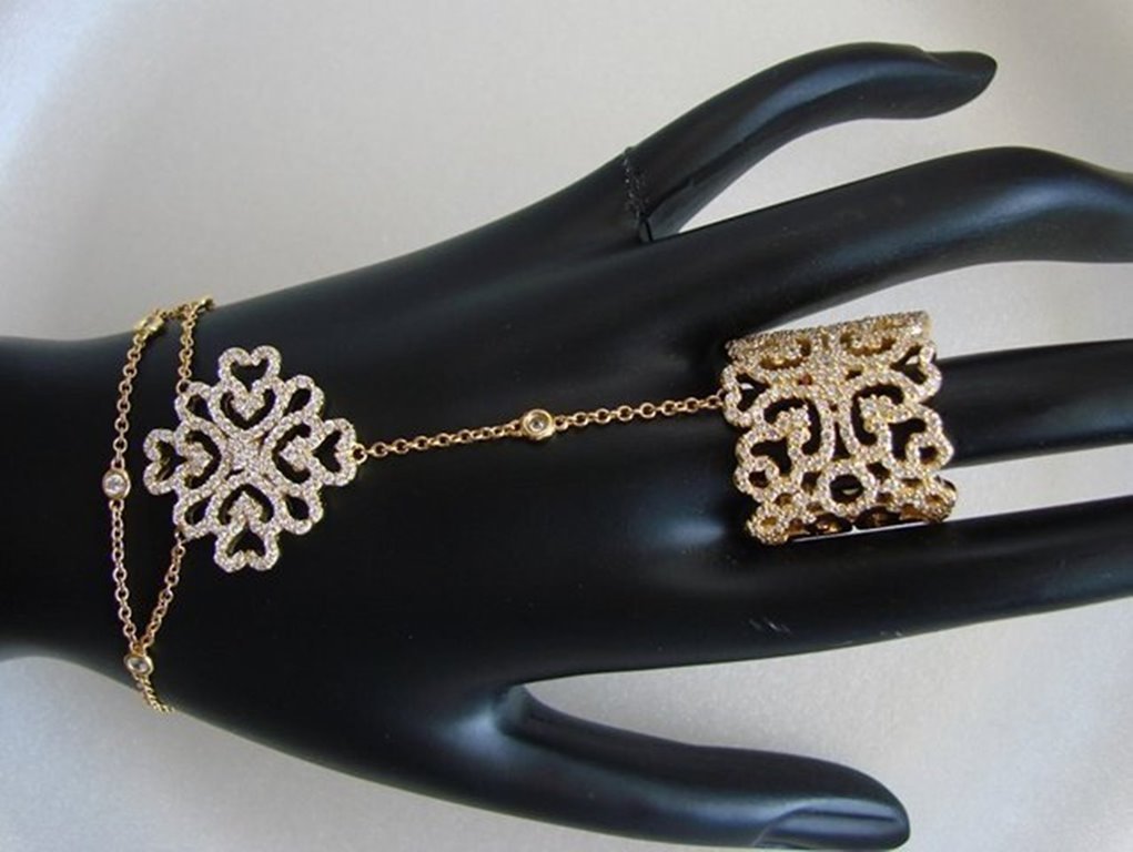 Creation Diamond Ring 7.15 CT 18K Y/G Overlay (1 of 3)