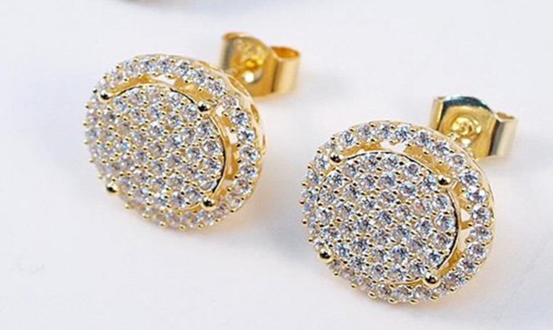 Creation, Diamond Earrings 18k Y/W Gold Overlay (1 of 2)