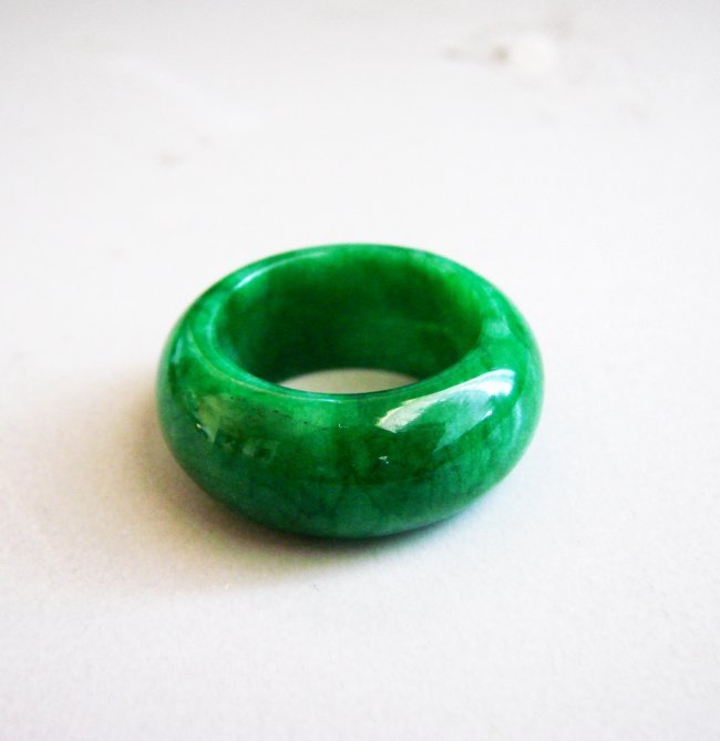 Natural Burma Jadeit Jade Ring Grade A Size: 8 (1 of 4)