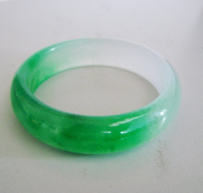Natural  Chinese Jadeite Jade Bangle Grade B Size:7.75 (1 of 3)
