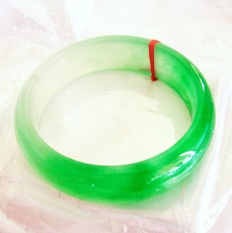 Natural Chines Jadeite Jade Bangle Grade "B" Size: 7.75 (1 of 4)