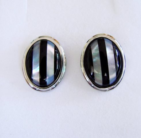 Men Cufflink Stainless Onyx Mother Pearl 12.78Ct (1 of 4)