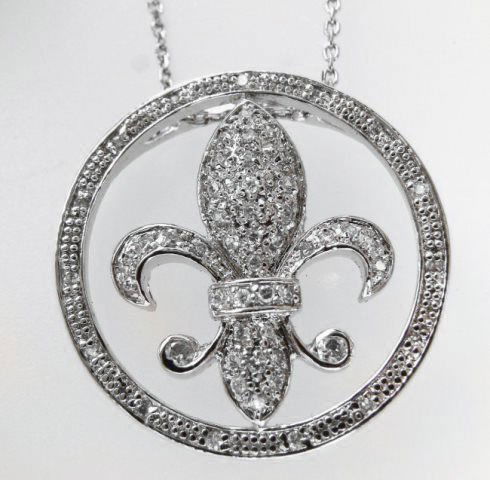 Fleur De Li Pendant Diamond Creation.55Ct 18kW/g (1 of 2)