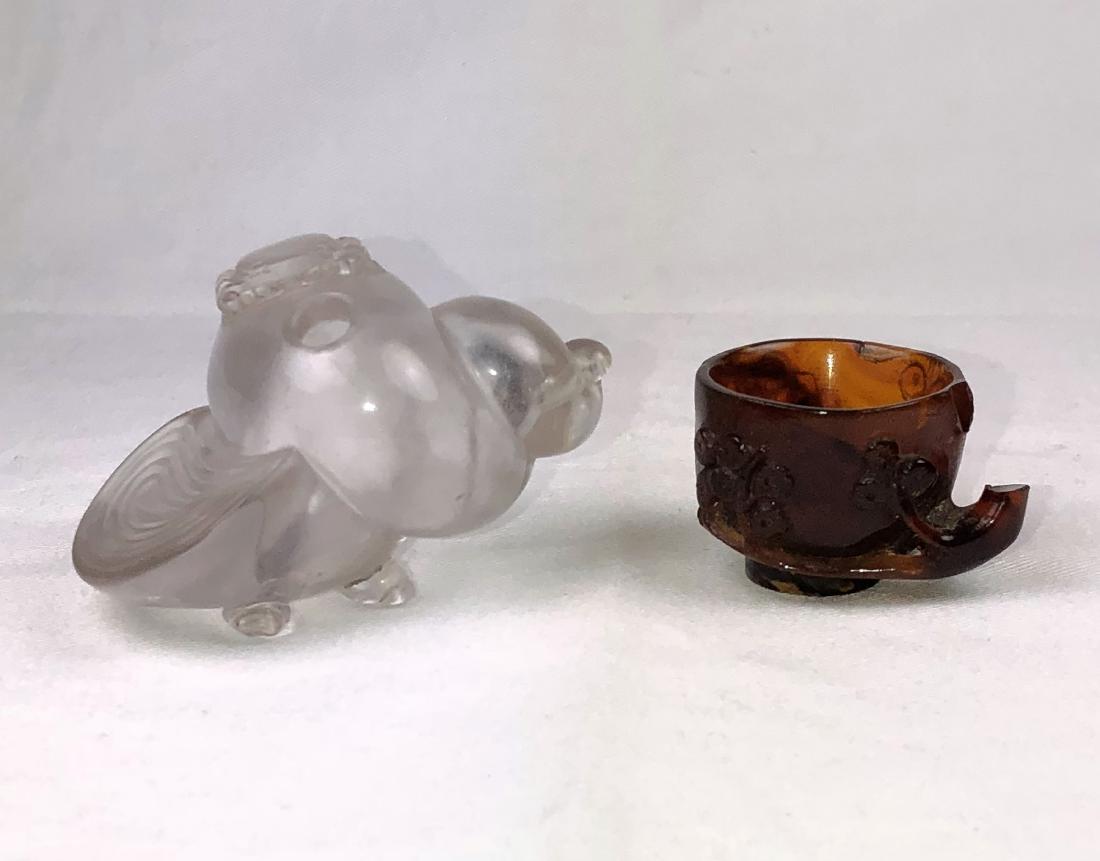 A Rock Crystal Water Dropper & a Small Amber Washer (1 of 10)