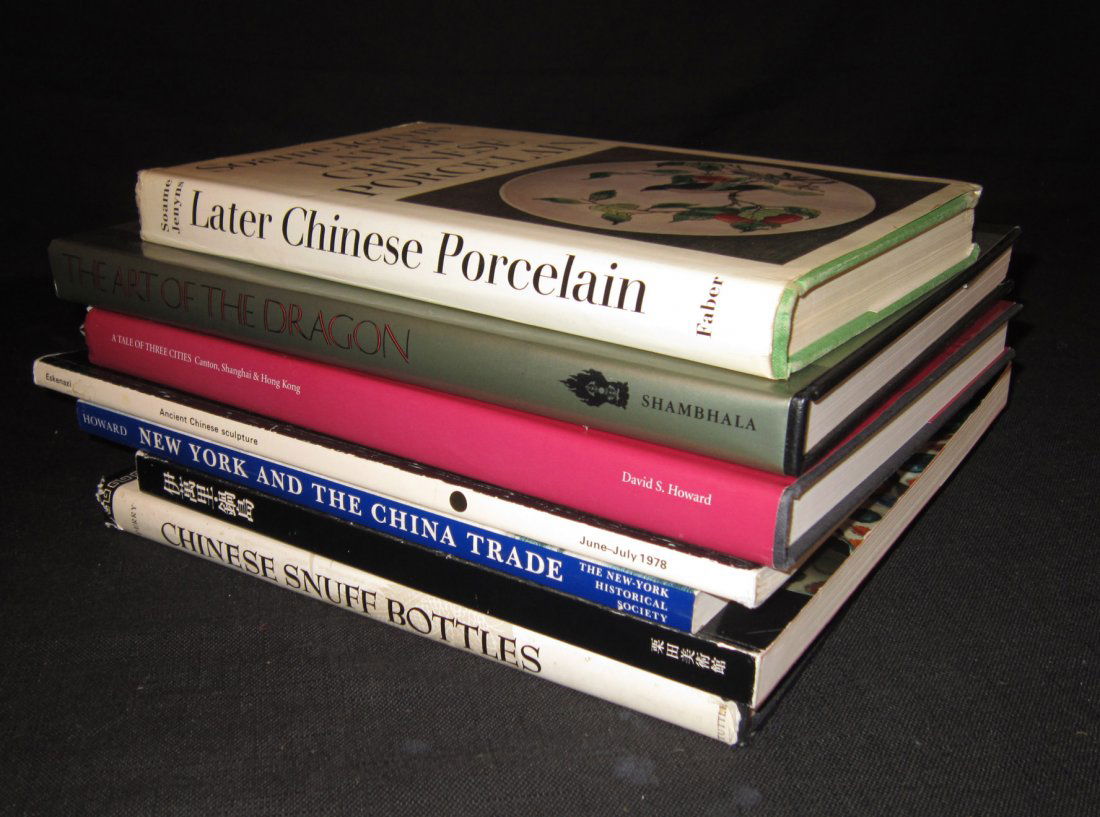Eight Chinese Antique Reference Books: Eight Chinese Reference Books, including Chinese Snuff Bottles, The Freer Chinese Bronzes, Volume I Catalog, Smithsonian Institution 1967 by John Alexander Pope, Late Chinese Porcelain, New York and C