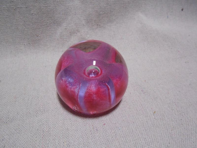CAITHNESS GLASS SEA GEM: "Sea Gem Rose" caithness of Scotland, Collectors Club paperweight Designed by Stewart Cumming N26653 with box and certificate.