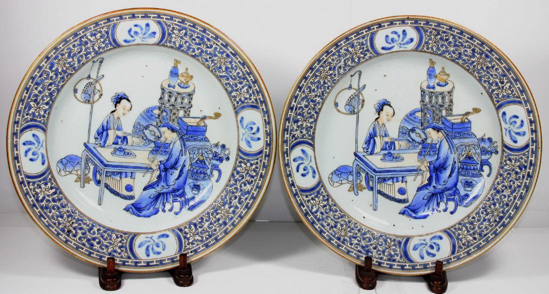 TWO CHINESE EXPORT 'FIGURE' PLATES (2X) (1 of 7)