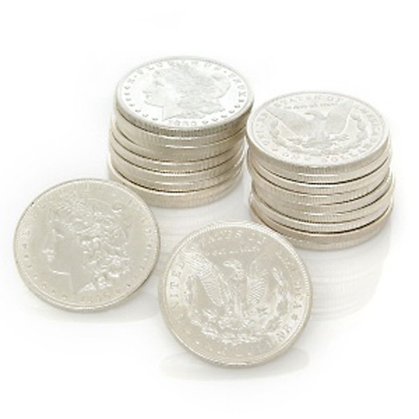 (60) BU Morgan Silver Dollars: Morgan Silver Dollar (Three Rolls of 20 coins ea.) by The United States Mint. Comes in Brilliant Uncirculated Condition (MS-60 to MS-63). Dates are Based on in Stock Inventory and are Our Choice!
