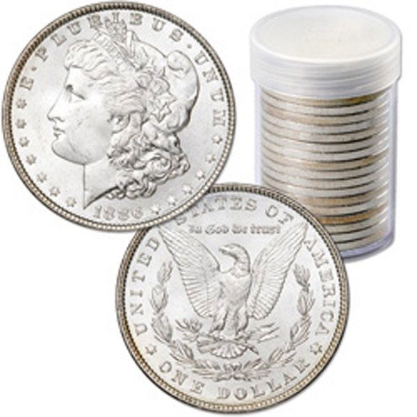 (20) Morgan Silver Dollars - Uncirculated: 20 (Twenty) Morgan Silver Dollars by The United States Mint. 1 (One) Roll of 20 Coins Comes in Brilliant Uncirculated Condition (MS-60 to MS-63). Dates are Based on in Stock Inventory and are Our Choi