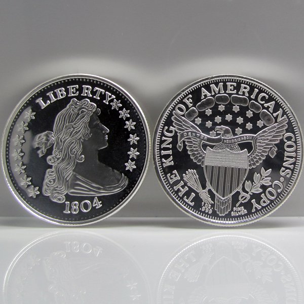 1 Oz 1804 Silver Dollar Design .999 Fine Silver Round: 1 Oz 1804 Silver Dollar Design .999 Fine Silver Round. Made in USA.