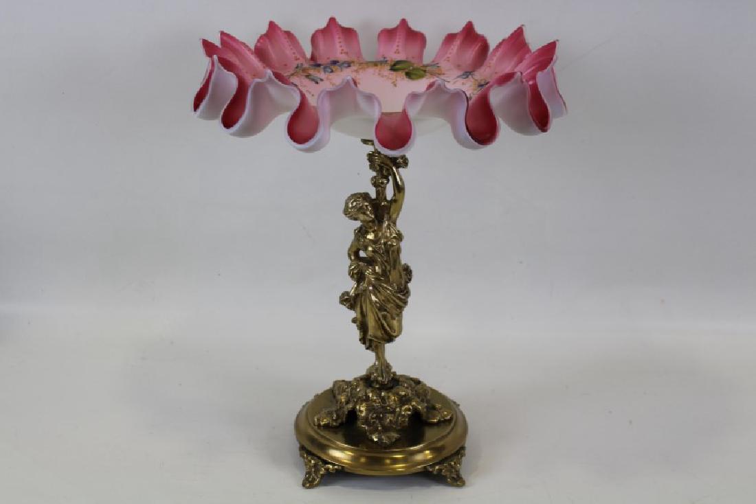 Tall Victorian Brides Basket on Figural Base (1 of 3)