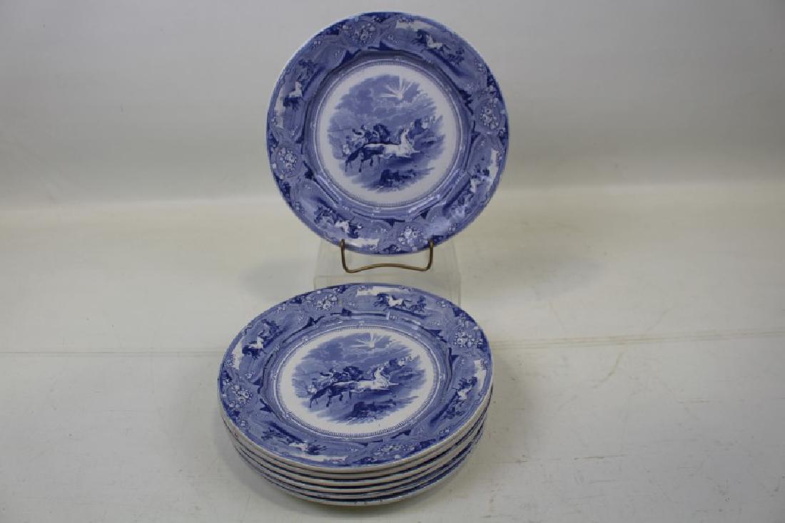 Dinner Plates - Shaw's Peruvian Horse Hunt Blue & White (1 of 2)