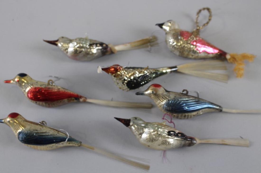 Antique Blown Glass Bird Ornaments w/ Spun Glass Tails (1 of 1)