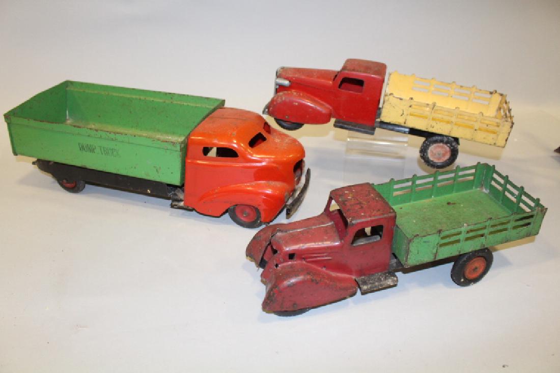 Group of 3 1930-40s Pressed Steel Trucks (1 of 1)