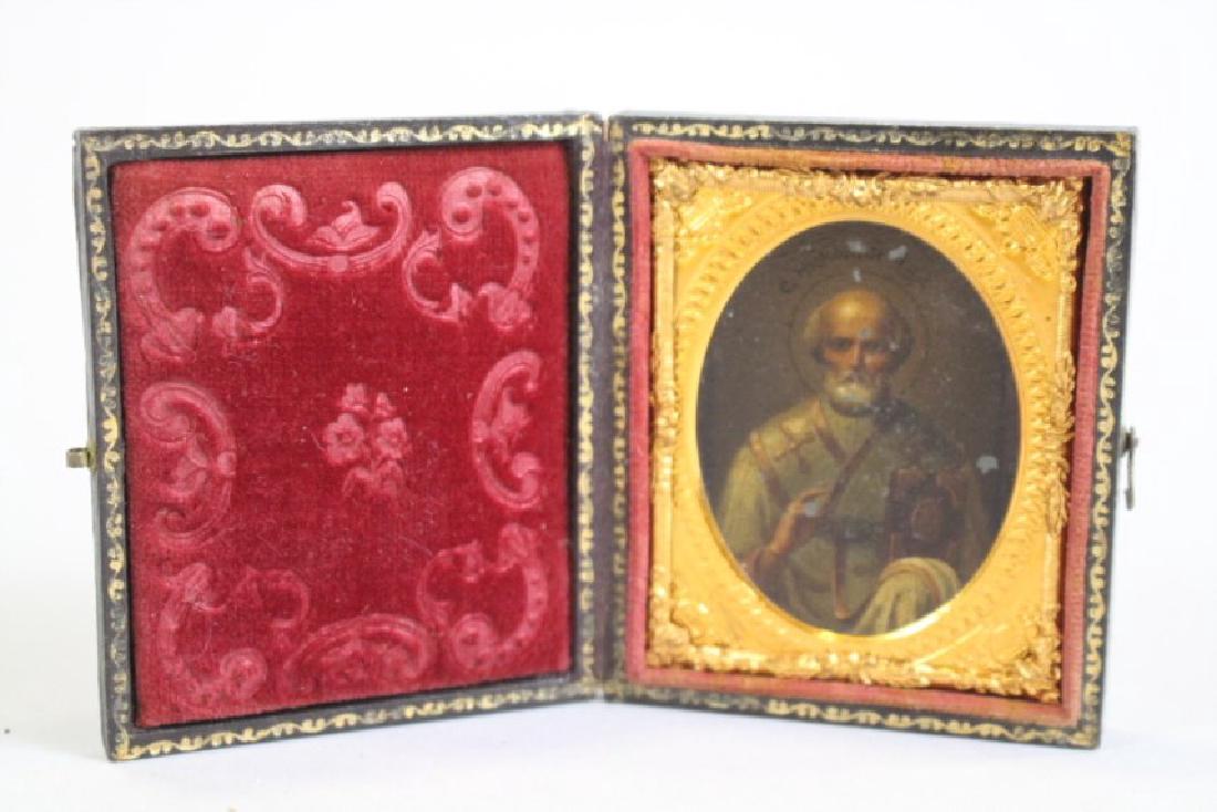 18th to Early 19th C Cased & Painted Religious Icon (1 of 1)