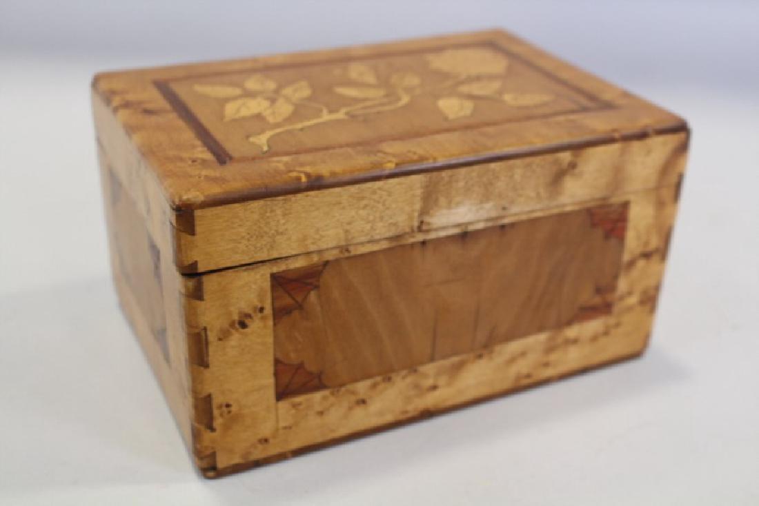 Bird's Eye Maple Victorian Sewing Box with Inlay (1 of 1)
