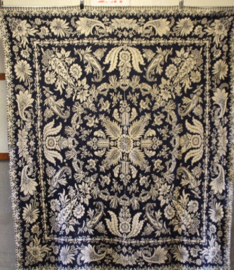 Navy Blue & Natural Ohio Coverlet (1 of 3)