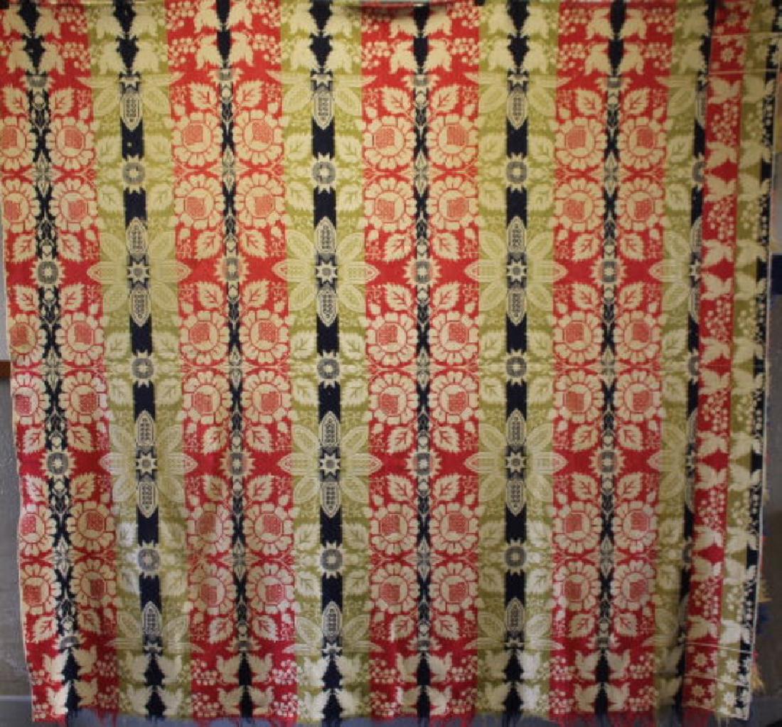 Navy Blue, Red, Gold & Natural Ohio Coverlet (1 of 4)