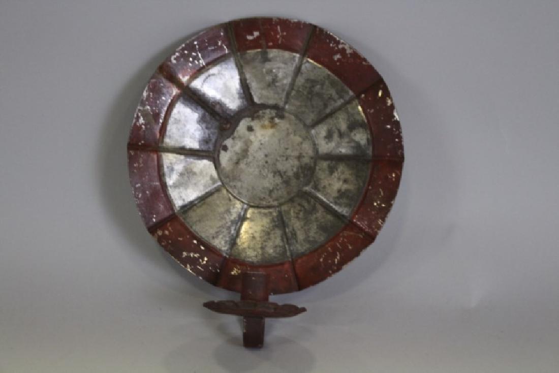 18-19th C Tin Candle Wall Sconce w/ Original Red Paint (1 of 1)