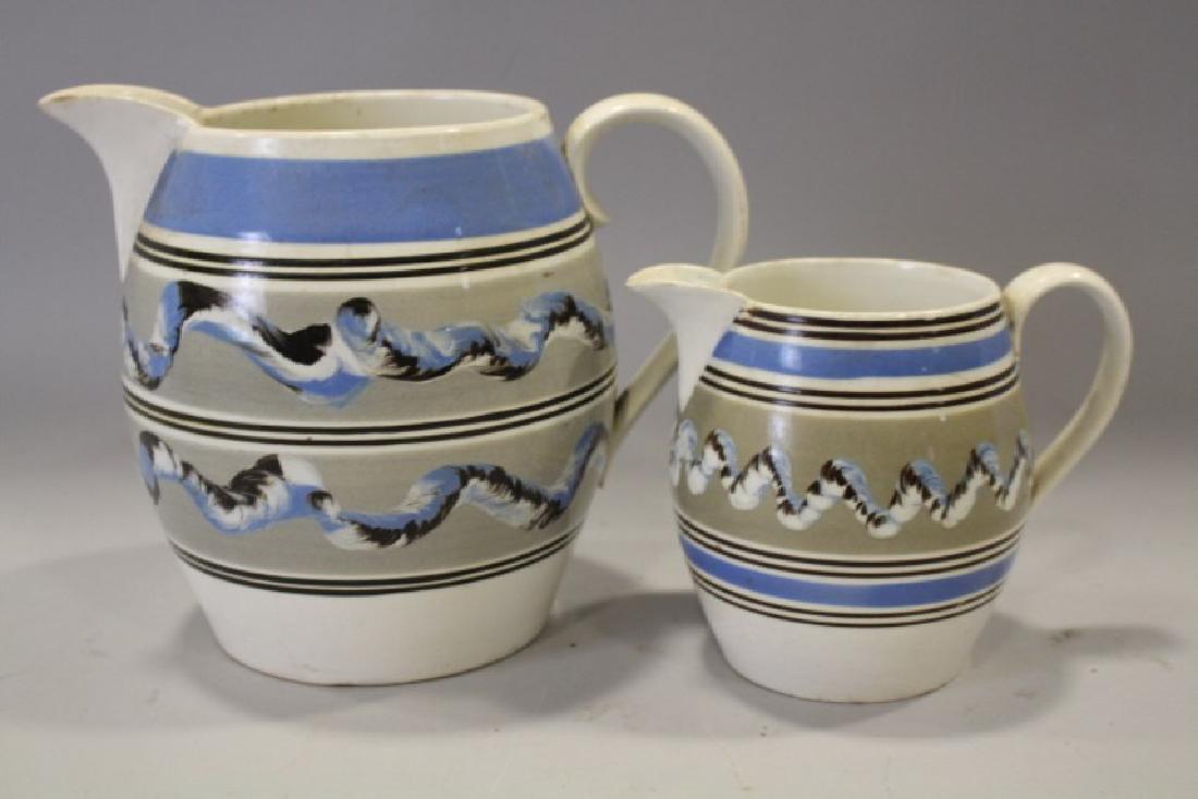 Mocha Ware Pitchers w/ Earthworm Decoration (1 of 1)