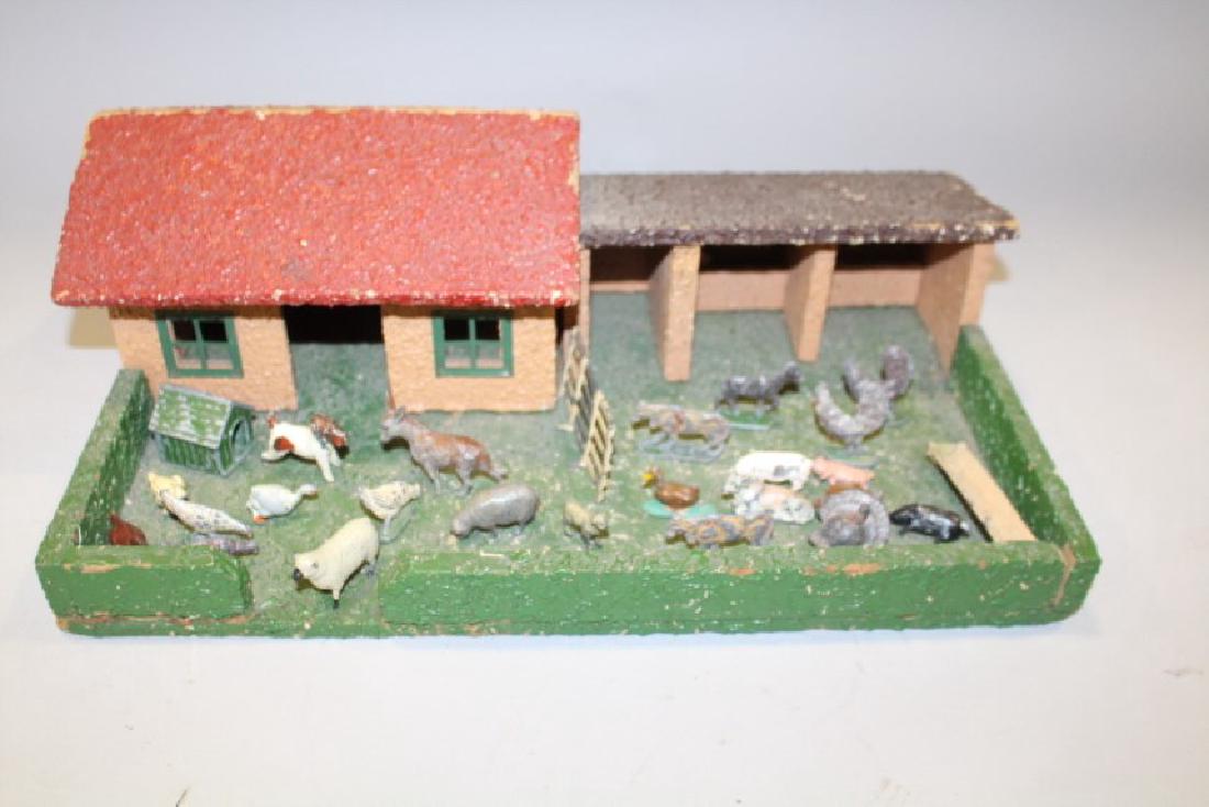 Elastolin Folk Art Farm Set w/ Cast Metal Animals (1 of 1)