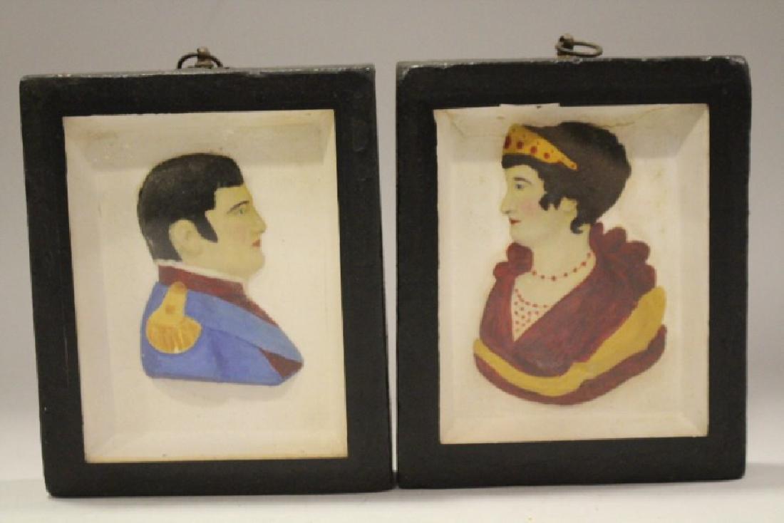 19th C Chalkware Plaques of Napoleon & Josephine (1 of 1)
