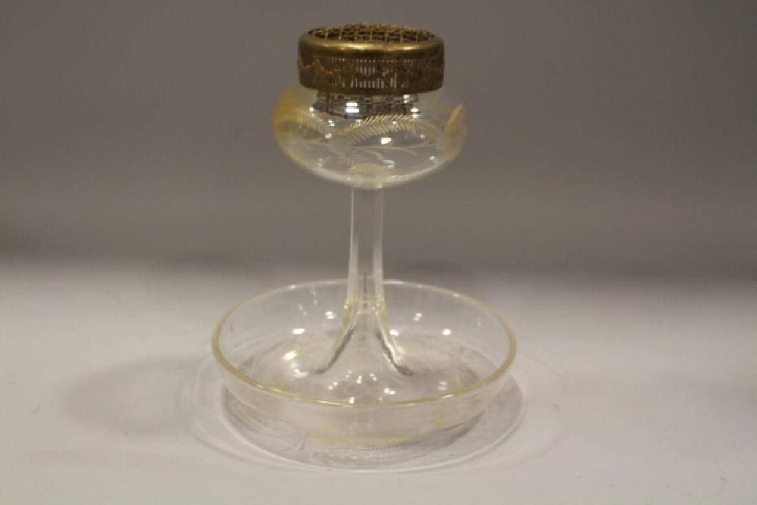 Pairpoint Acid Etched Flower Vase with Bowl Form Base (1 of 1)