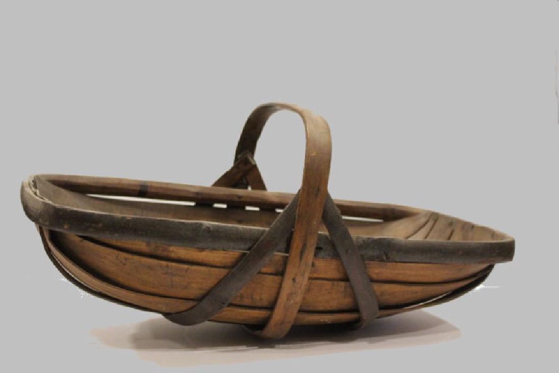 Chestnut & Bark Slat Garden Trug Basket - Signed (1 of 1)