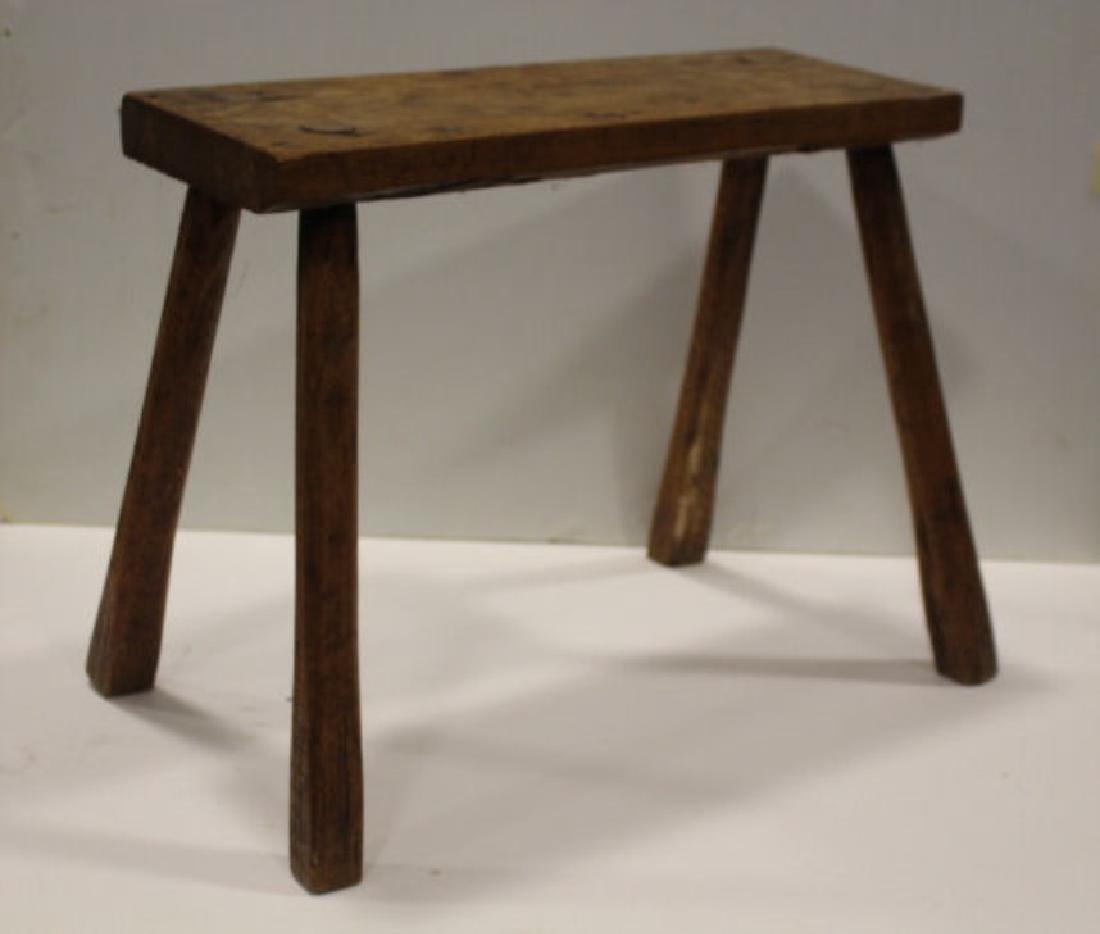 Oak Hand Hewn Short Bench (1 of 1)
