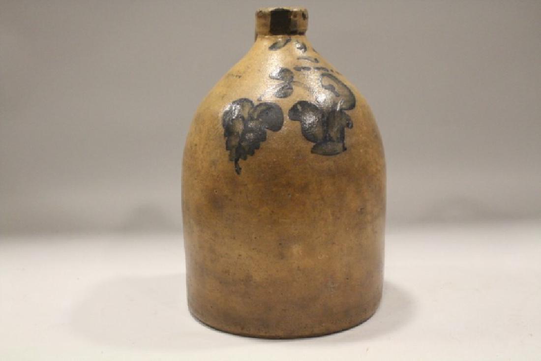 Early Stoneware 2 Gallon Jug with Cobalt Floral (1 of 1)