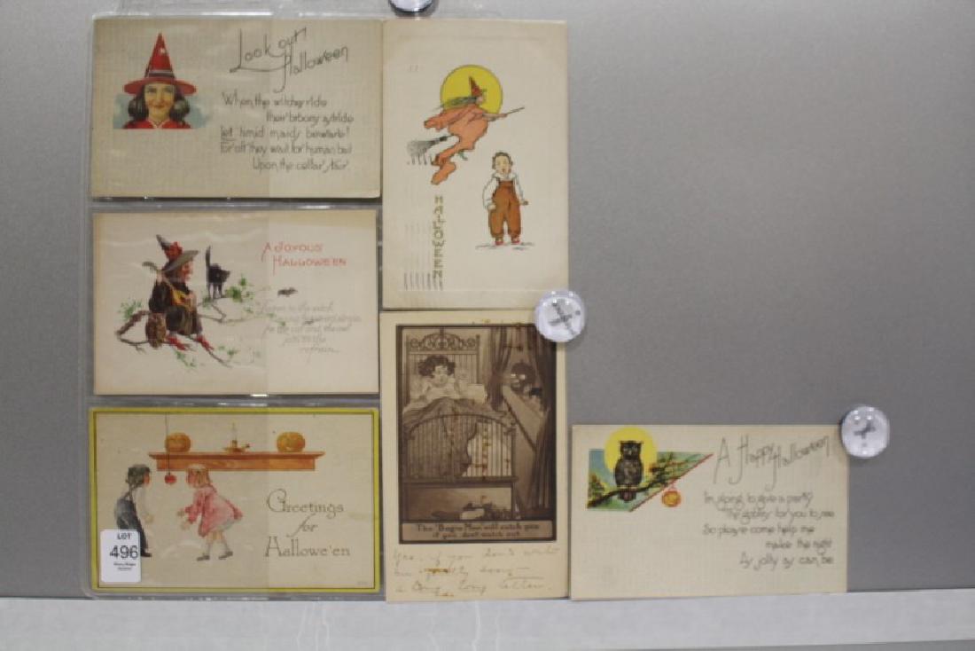 Lot of 6 Early 20th C Halloween Postcards (1 of 2)