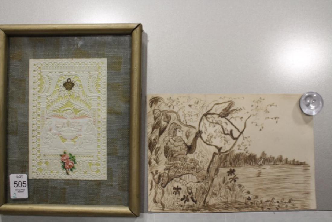 1885 Pen & Ink Valentine & Mid-Century Lace Valentine (1 of 1)