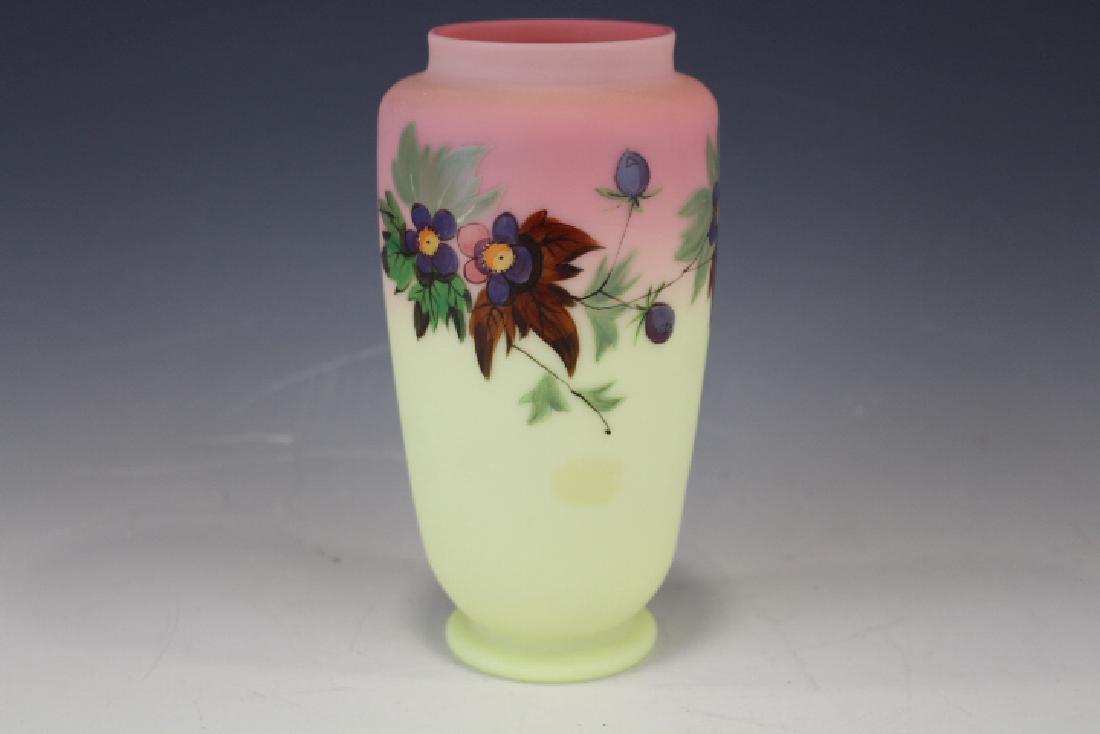 Signed Webb Decorated Burmese Vase (1 of 2)