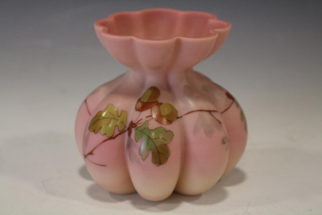 Mt. Washington Burmese Melon Decorated Vase (1 of 3)