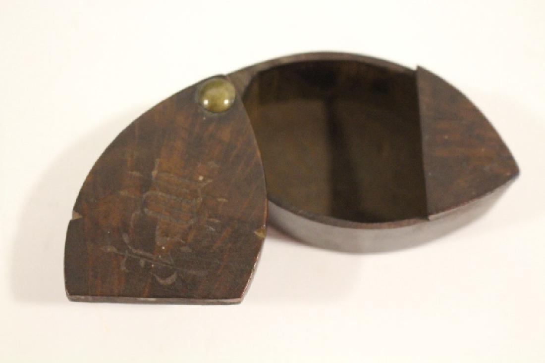 Burled Wood Snuff Box w/Inlay (1 of 2)