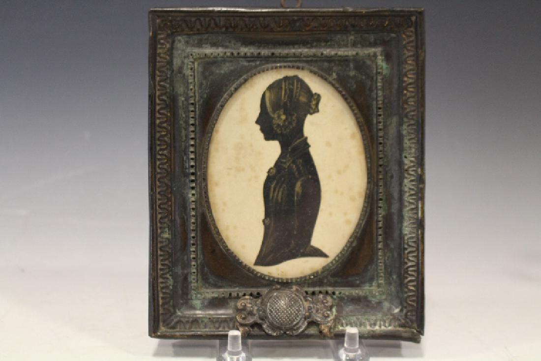 Early 19th C Cut Silhouette Portrait of Young Woman (1 of 3)
