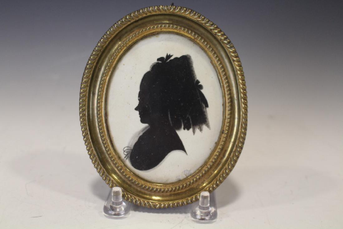 Rare  1787 Painted Profile Silhouette by Isabella (1 of 2)