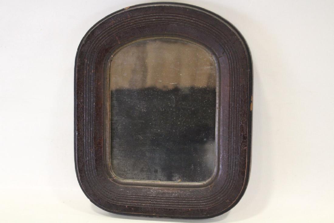 Early Looking Glass / Mirror in Wood Frame (1 of 2)