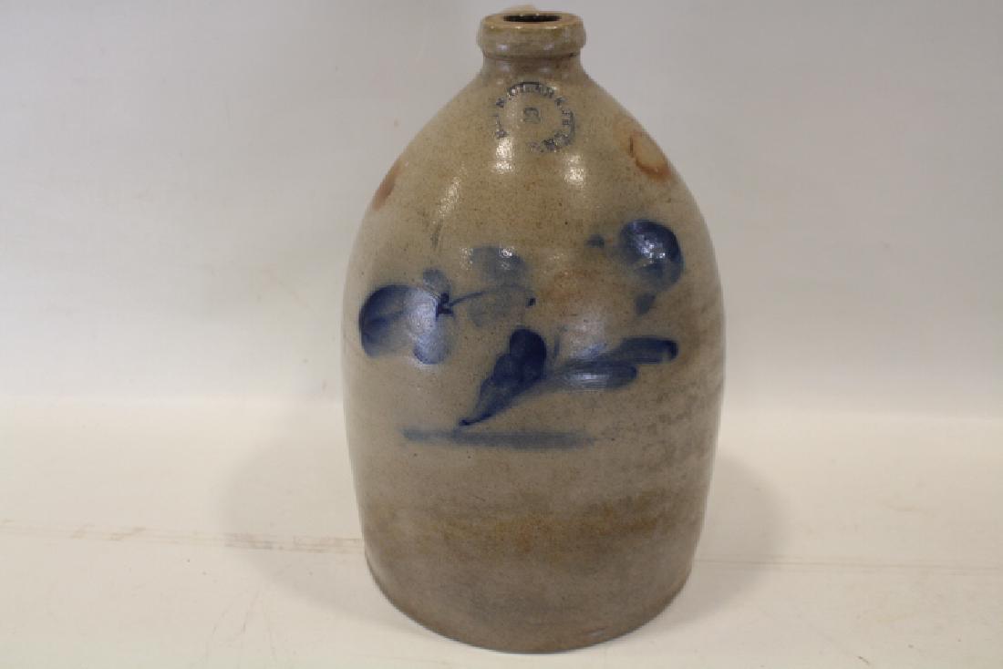 N. Clark Jr. Athens NY Decorated 2 Gallon Stoneware Jug (1 of 3)