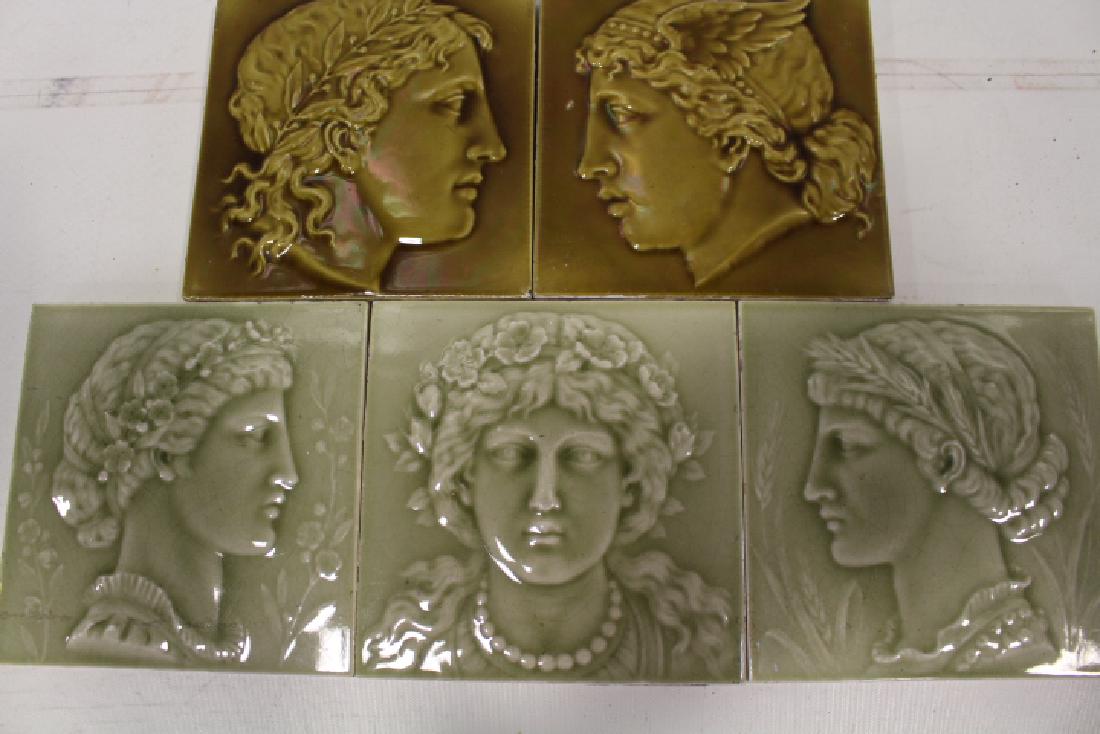 5 Mintons China Works Stoke on Trent Tiles in Relief (1 of 2)