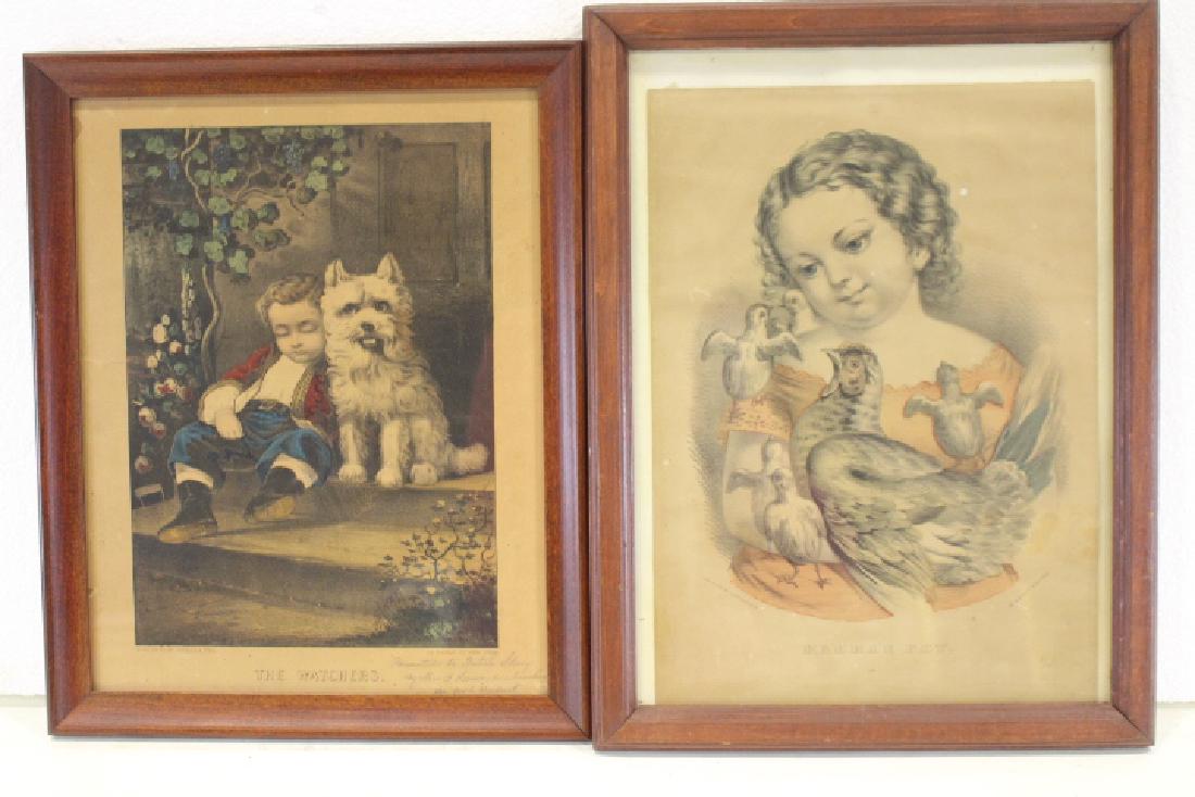 2 Currier & Ives Lithographs - The Watchers & Mama's (1 of 2)