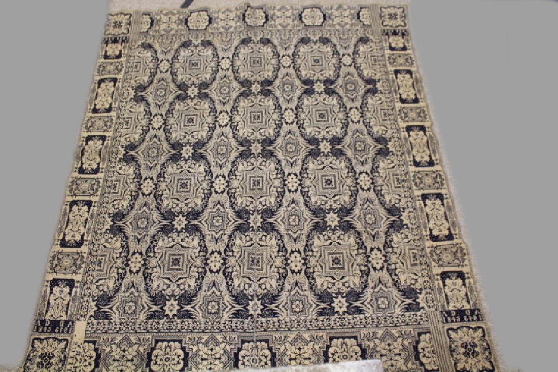 Navy Coverlet Dated 1845, Weaver Mary Titus (1 of 5)