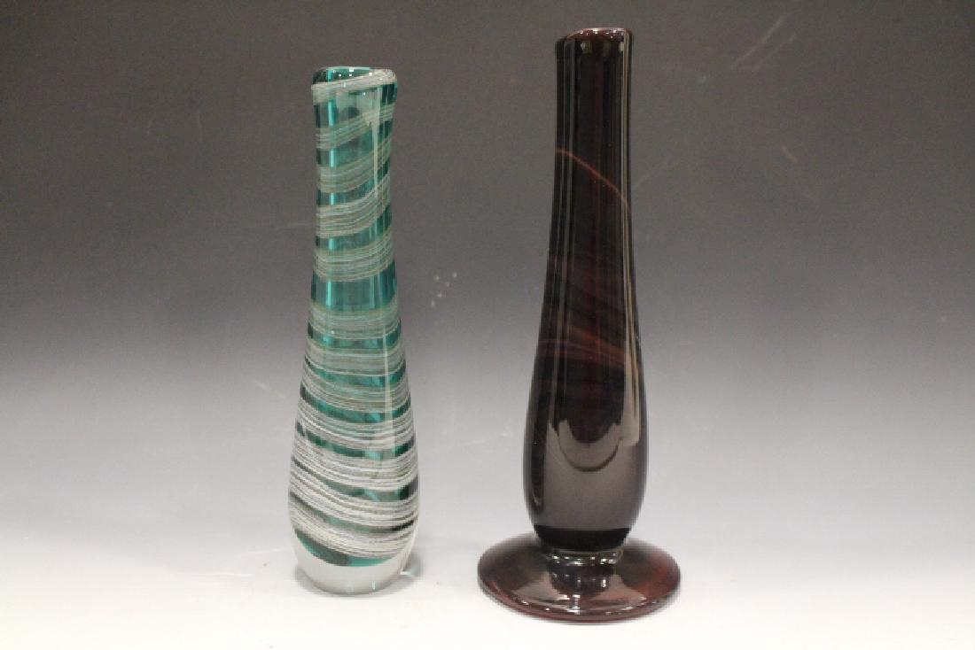Lot of 2 Art Glass Vases - Signed Baker Labino Studio (1 of 3)